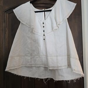 Pilcro Cream Textured Blouse